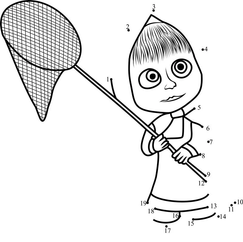 Unir puntos: Masha y el oso 6