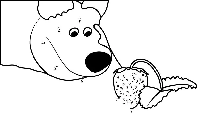 Unir puntos: Masha y el oso 8