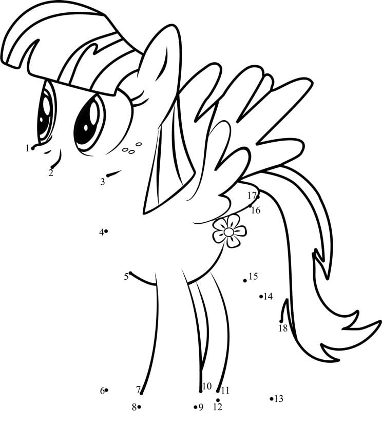 Unir puntos: My Little Pony imprimible, gratis, para los 