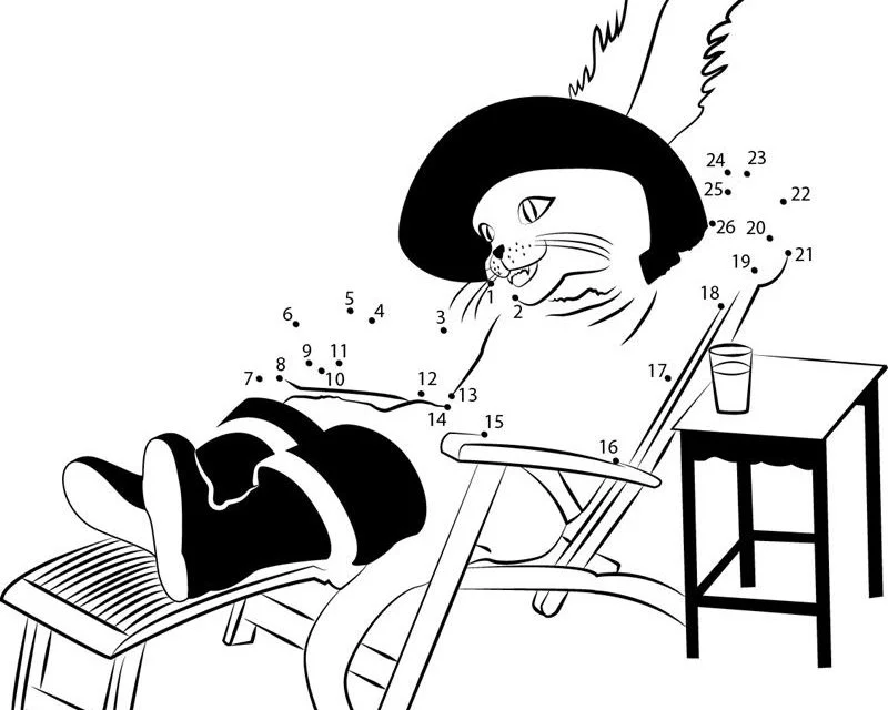 Unisci i puntini: Il gatto con gli stivali