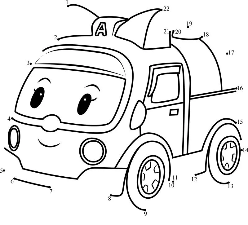 Unisci i puntini: Robocar Poli 1