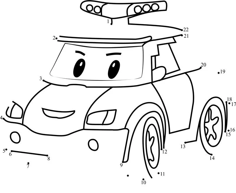 Unisci i puntini: Robocar Poli 10