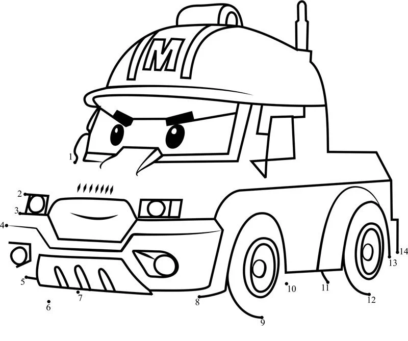Unisci i puntini: Robocar Poli 8