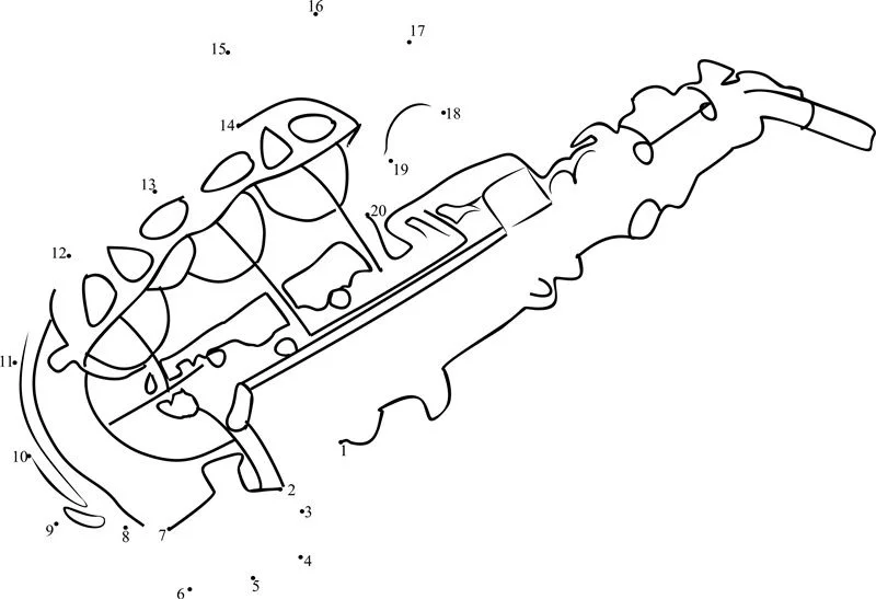 Połącz kropki: Saksofon