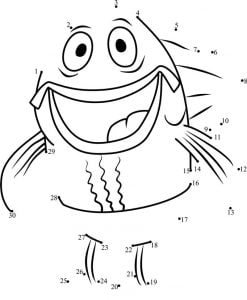 Connect the dots: Spongebob squarepants, printable for kids &amp; adults, free