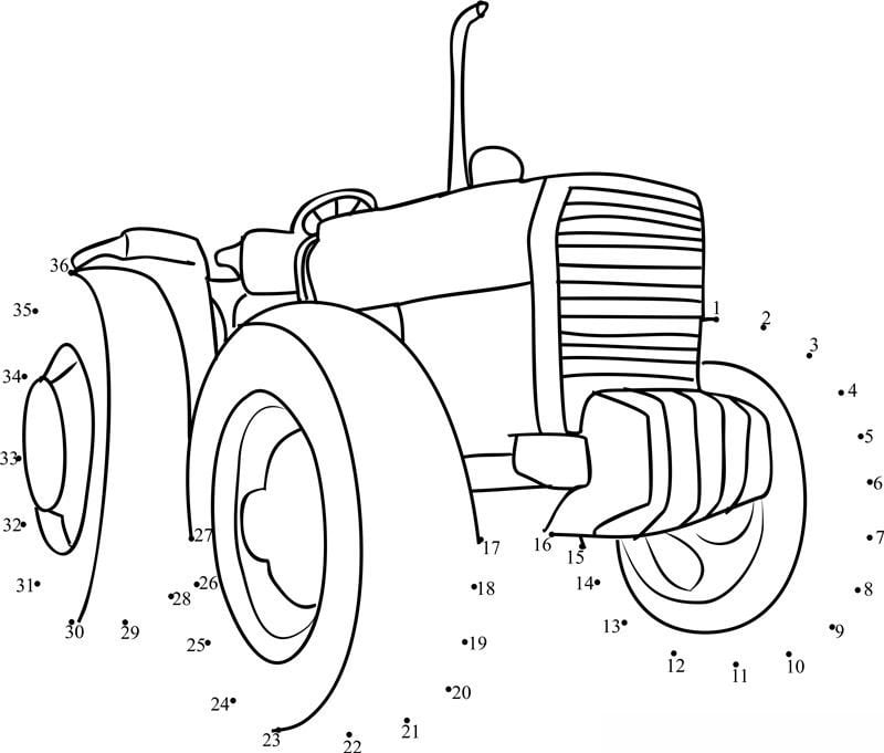 Połącz kropki: Traktor