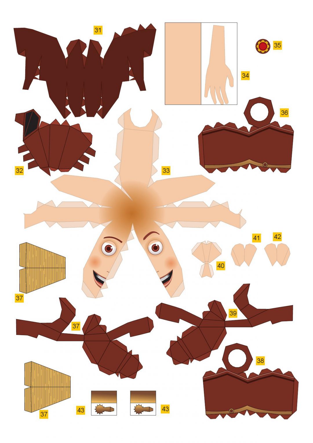 Paper Model Woody Toy Story Free And Printable For Kids And Adults
