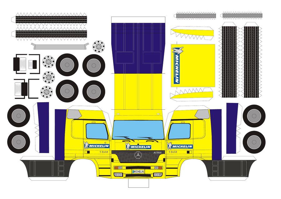 Papiermodelle: Michelin Lastkraftwagen
