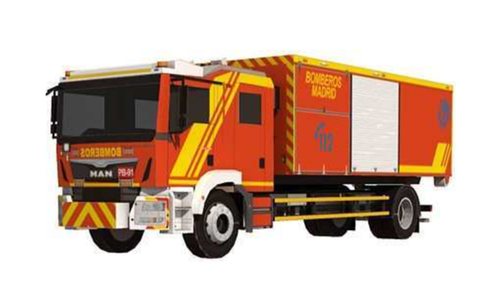 Modelo de papel: Vehículo de bomberos