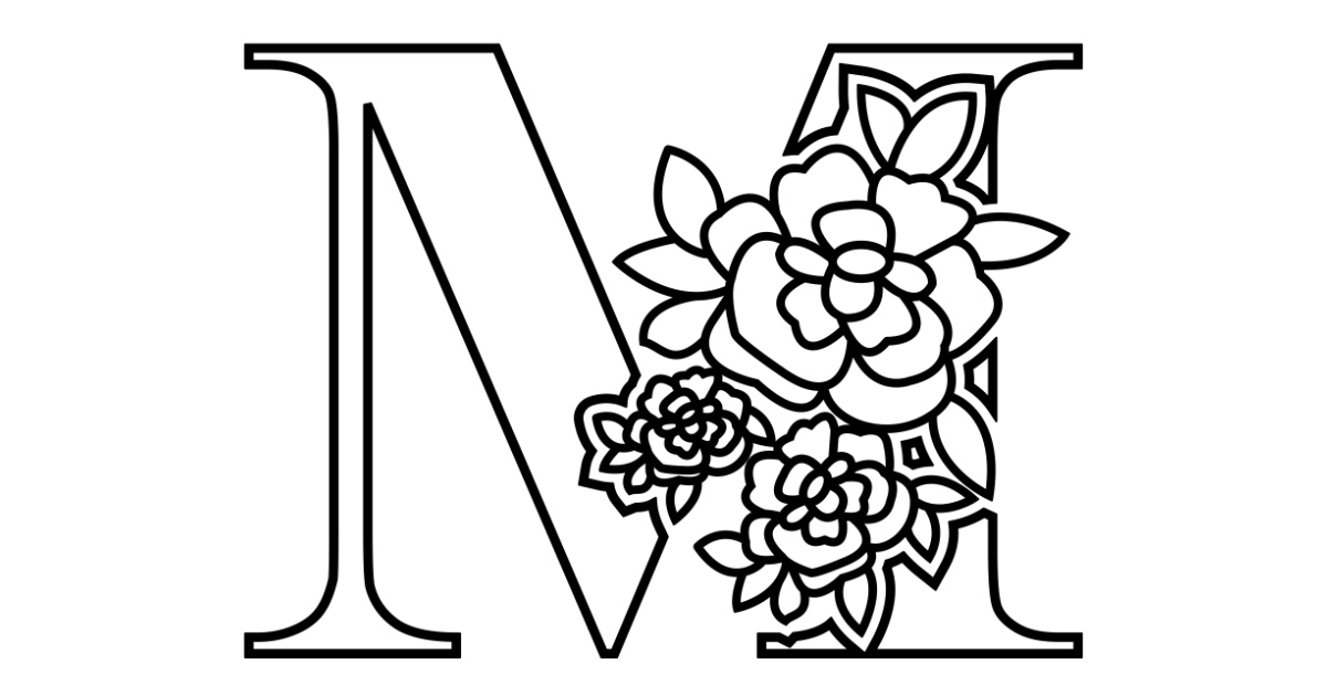 Online coloring page: M for mom