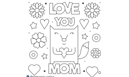 Online coloring page: Card for mom