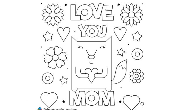 Coloriages online: Carte pour maman