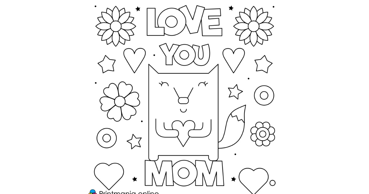 Coloriages online: Carte pour maman