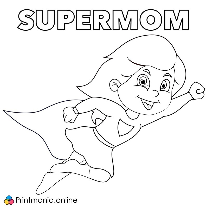 Coloriages online: Super maman