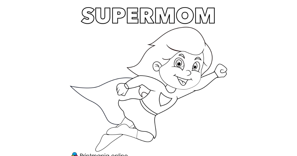 Online coloring page: Supermom