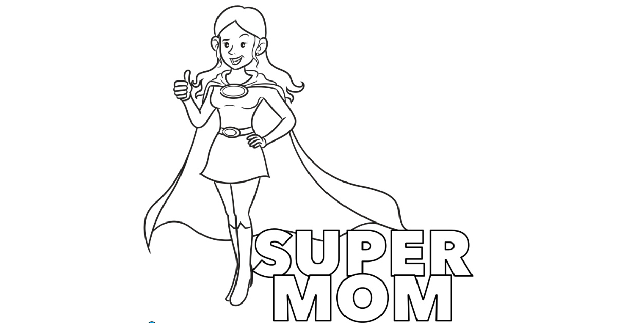 Online coloring page: Mom