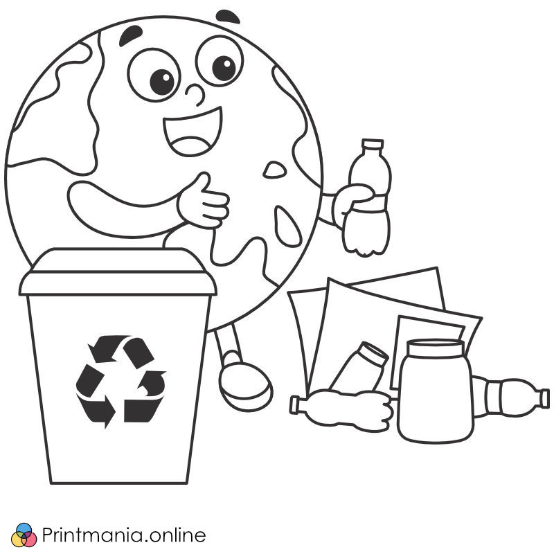 Coloriages online: Ségrégation des déchets