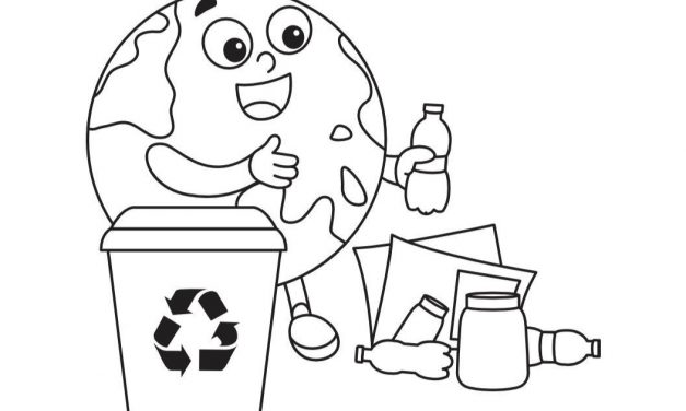 Online coloring page: Segregation of rubbish