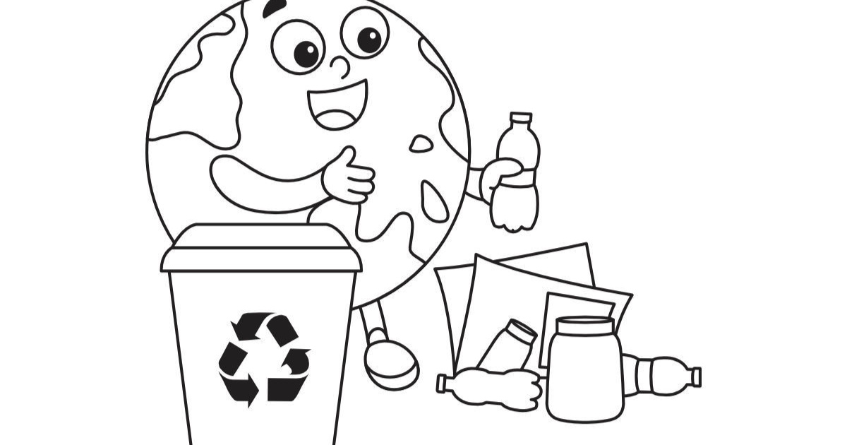 Online coloring page: Segregation of rubbish