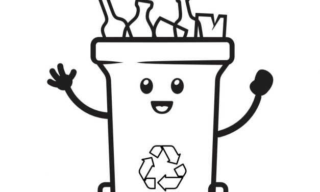 Online coloring page: Trash bin – glass