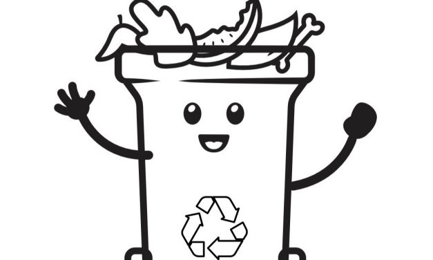 Dibujos para colorear online: Cubo de basura – orgánico