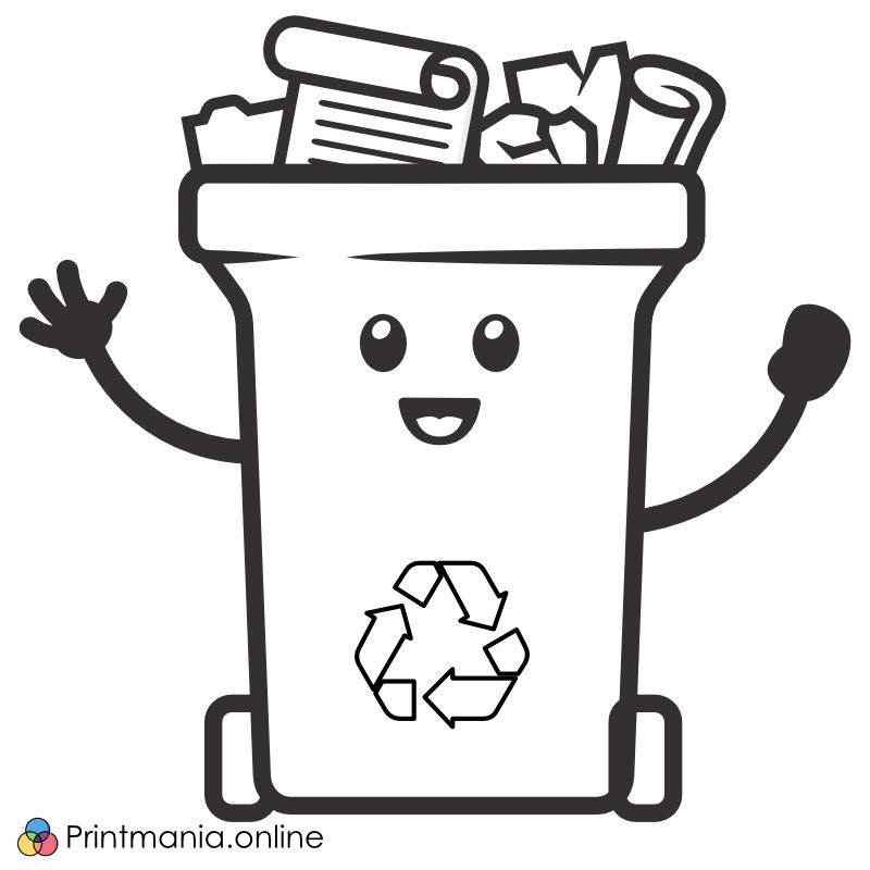 Online coloring page: Paper container