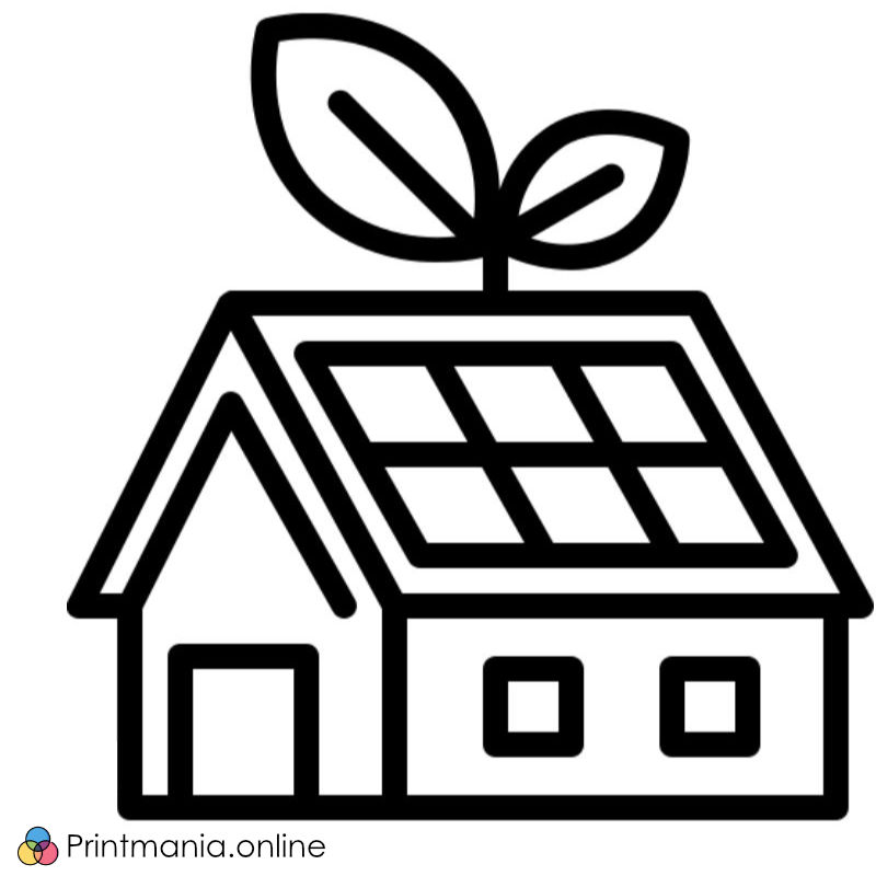 Online coloring page: Ecological house