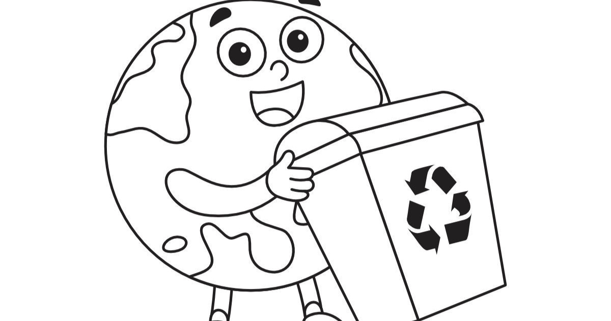 Online coloring page: Sort your waste
