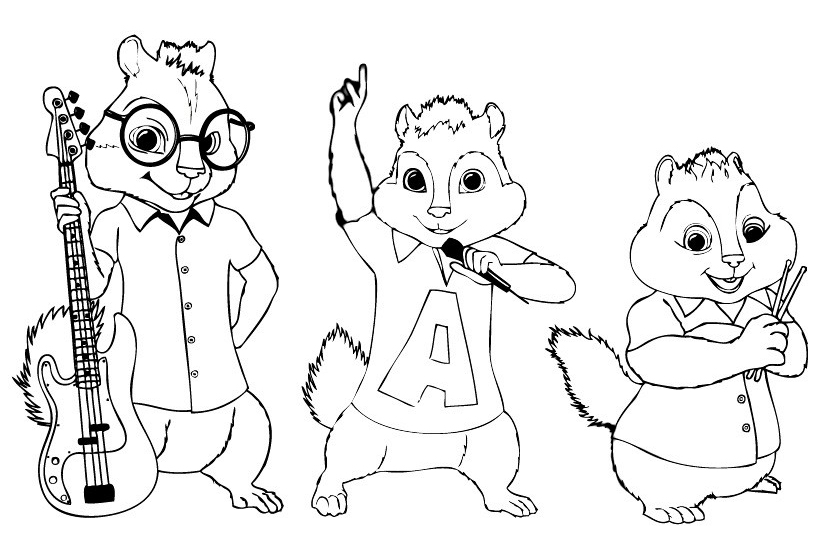 Ausmalbilder: Alvin und die Chipmunks